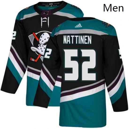 Mens Adidas Anaheim Ducks 52 Julius Nattinen Authentic Black Teal Third NHL Jersey
